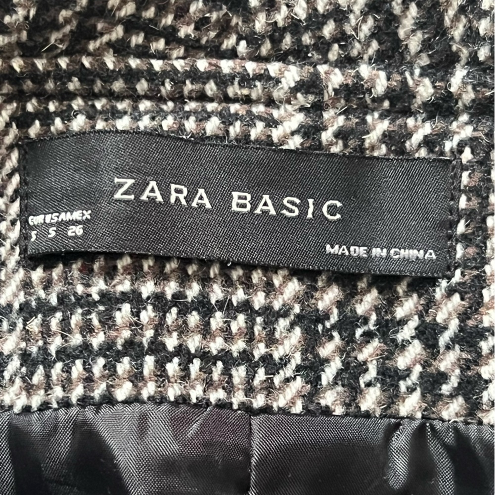 ZARA Basic Plaid Coat – Size S - Picture 6 of 13